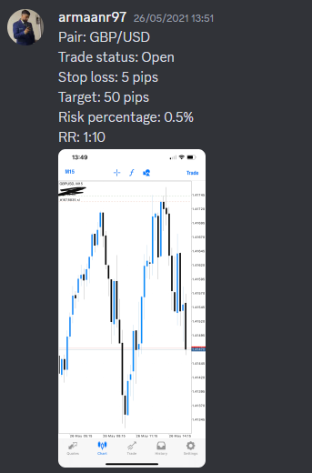 Come Learn Forex student trading result screenshot, 2021 archive, result 28 of 263