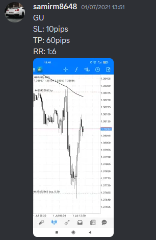 Come Learn Forex student trading result screenshot, 2021 archive, result 80 of 263