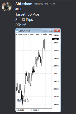 Come Learn Forex student trading result screenshot, 2021 archive, result 96 of 263