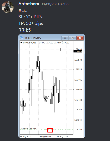Come Learn Forex student trading result screenshot, 2021 archive, result 170 of 263