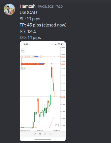 Come Learn Forex student trading result screenshot, 2021 archive, result 175 of 263