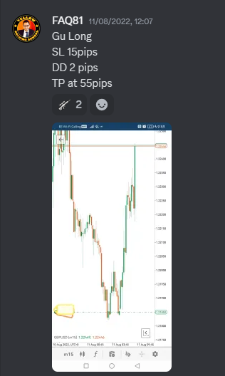 Come Learn Forex student trading result screenshot, 2022 archive, result 226 of 279