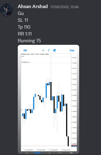 Come Learn Forex student trading result screenshot, 2022 archive, result 227 of 279