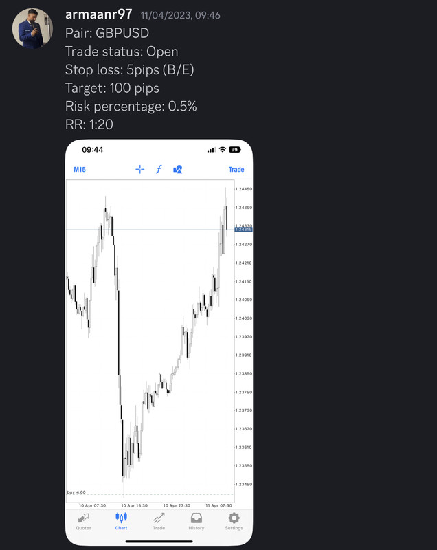 Come Learn Forex student trading result screenshot, 2023 archive, result 74 of 180